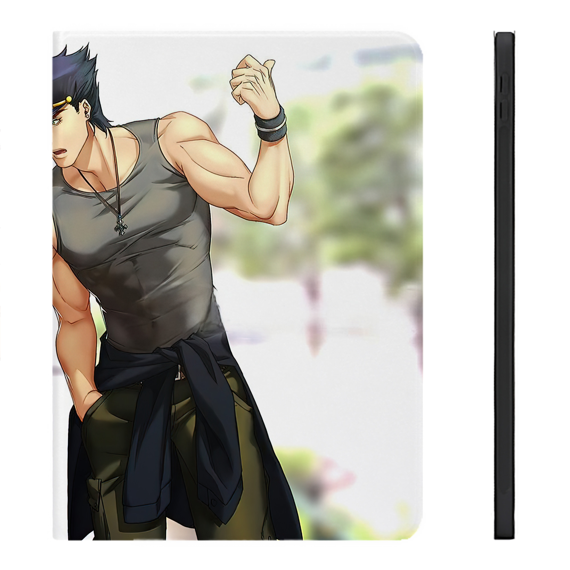 （画像用） ジョジョの奇妙な冒険 JoJo's Bizarre Adventure IPadケース ペンホルダー付き ブックスタイルデザイン